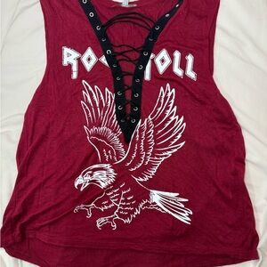 Charlotte Russe Red Rock and Roll Tank Top